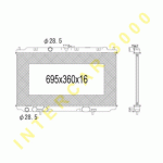 COOLING RADIATOR 695x360x16 1.5/1.6/1.8 16V +/- A/C 00-07 NISSAN ALMERA N16 00-02