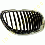 GRILL RIGHT PLASTIC WITH BLACK RIBS(ONLY OUTER CHROME) WITH CHROME FRAME BMW 5 series E60 SEDAN - E61 WAGON 03-07 