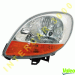 HEAD LAMP LEFT ELECTRICAL WITH YELLOW INDICATOR VALEO RENAULT KANGOO 03-08 