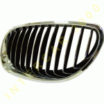 GRILL LEFT PLASTIC WITH BLACK RIBS(ONLY OUTER CHROME) WITH CHROME FRAME BMW 5 series E60 SEDAN - E61 WAGON 07-10 